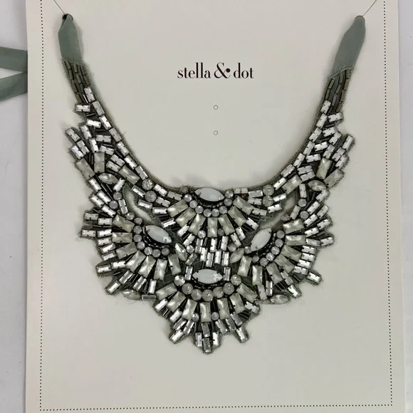 Stella & Dot Gala Silver Statement Necklace - Picture 2 of 5